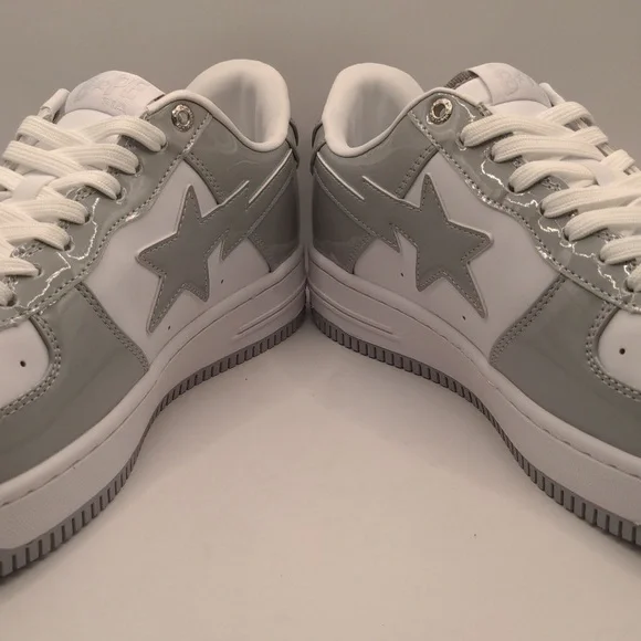 New A Bathing Ape Bapesta Men's Sneakers Light Grey Sz 12